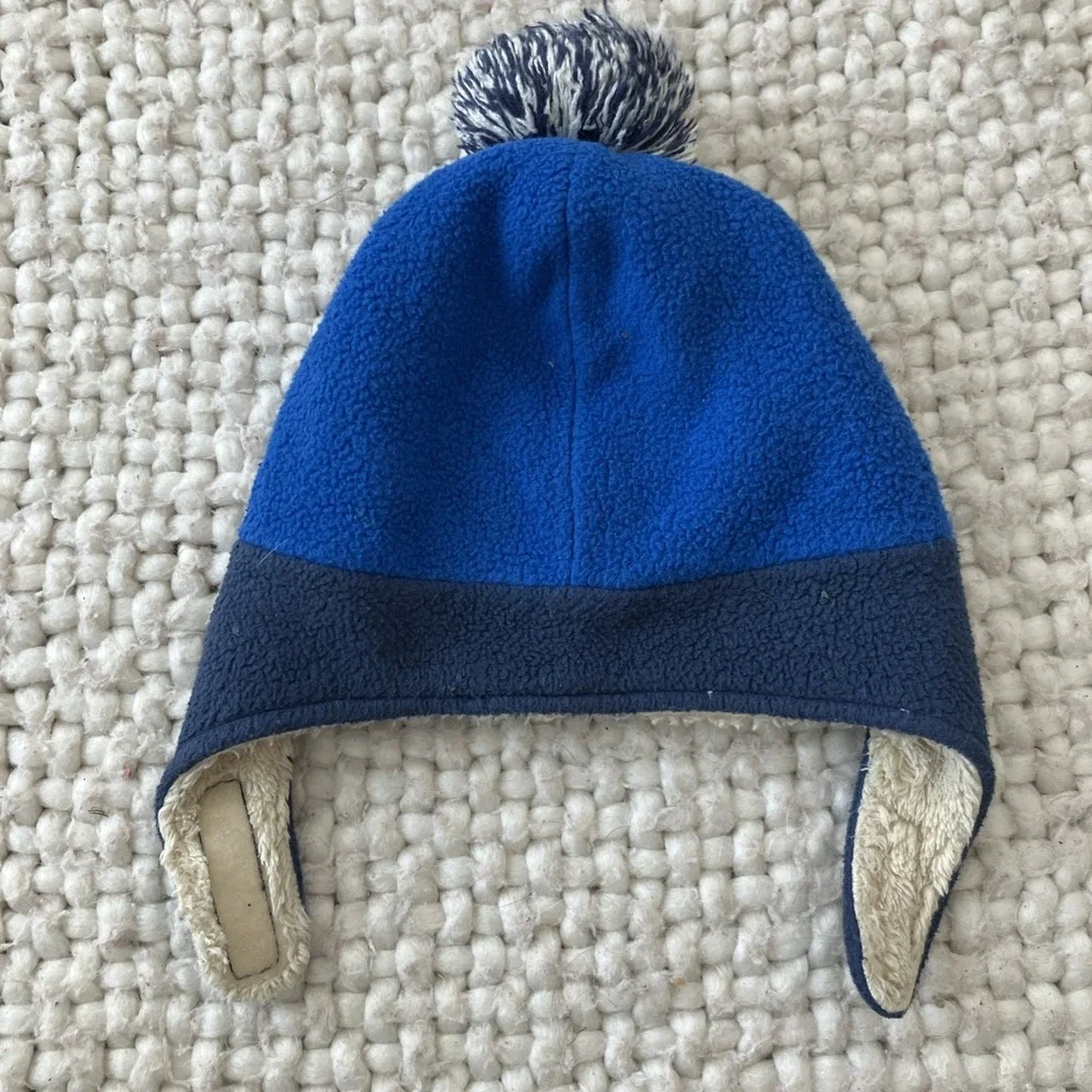 LL Bean Toddler 12-24 Months Fleece Hat Ear Flap‎ Blue